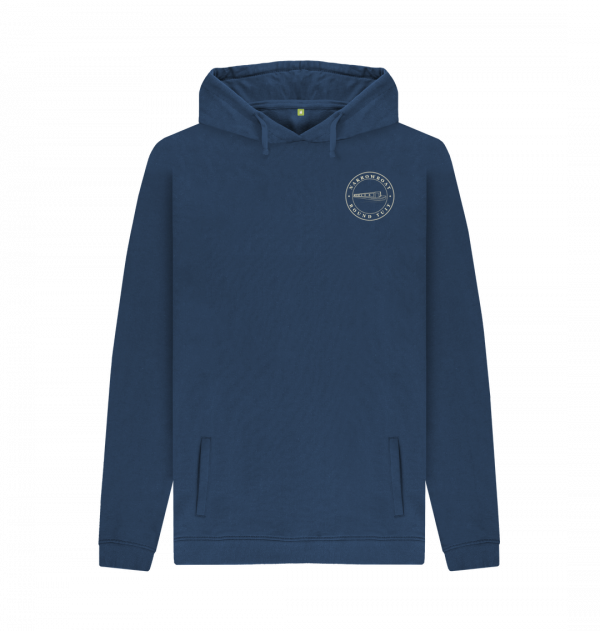 An image of a navy coloured hoodie