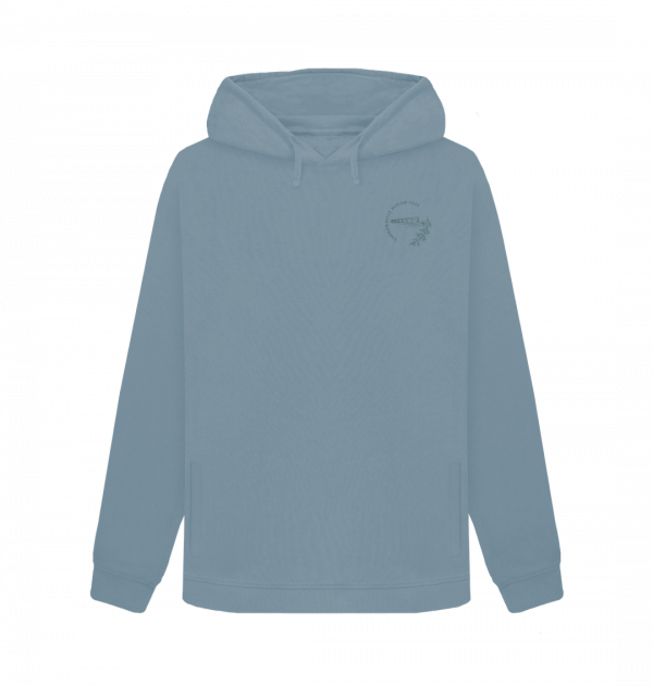 An image of a stone blue coloured hoodie