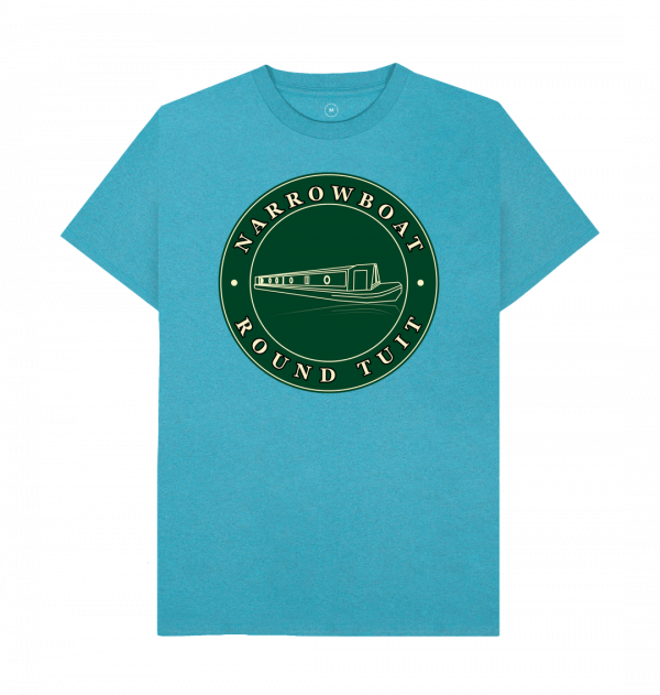 An image of an ocean blue coloured t-shirt