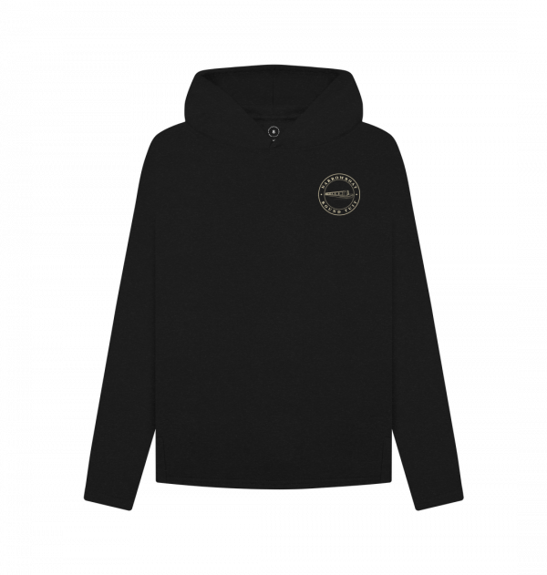An image of a black hoodie
