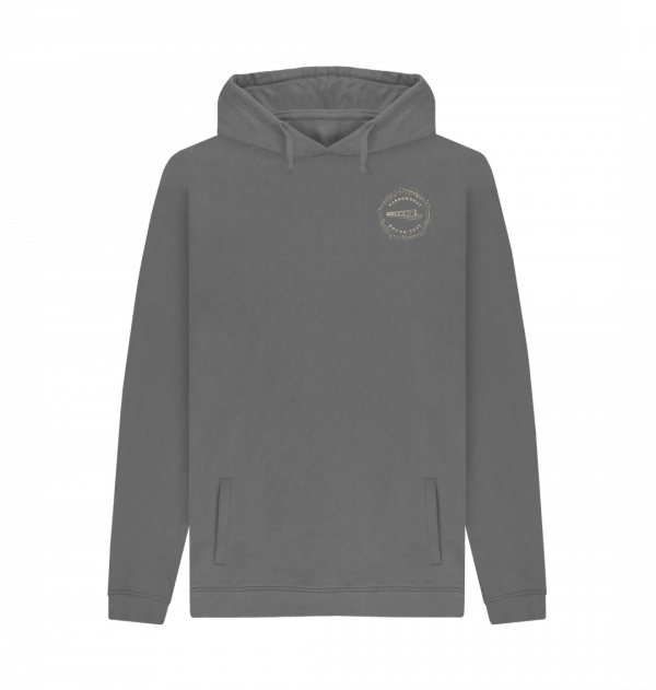An image of a slate grey hoodie
