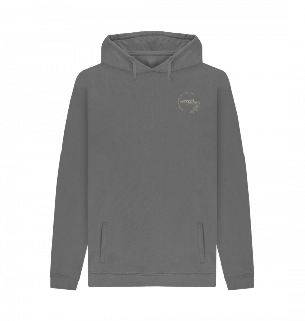 An image of a slate grey hoodie