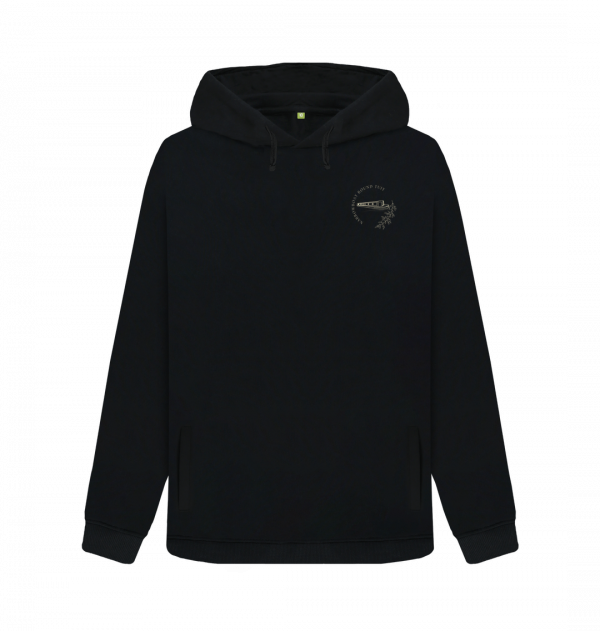 An image of a black hoodie
