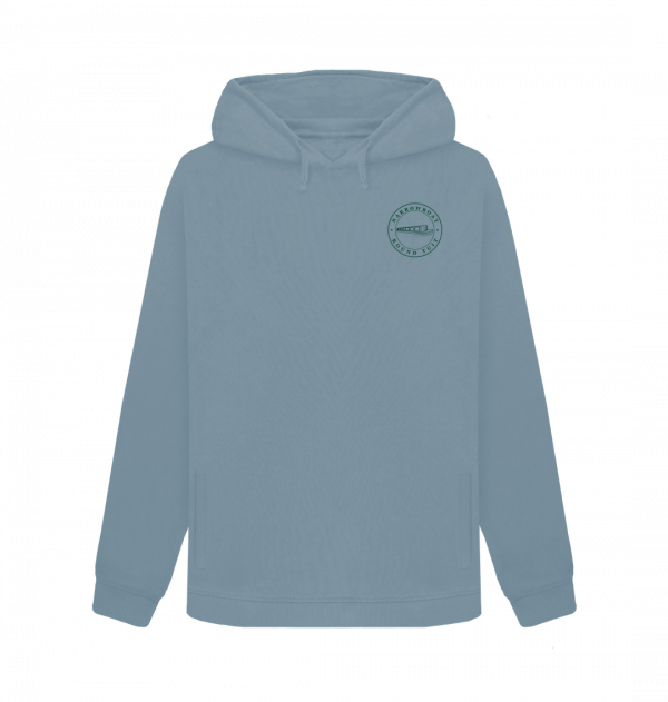 An image of a stone blue coloured hoodie
