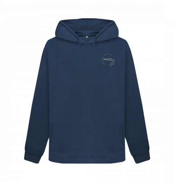 An image of a navy coloured hoodie