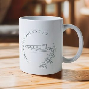 A photo of a white ceramic mug