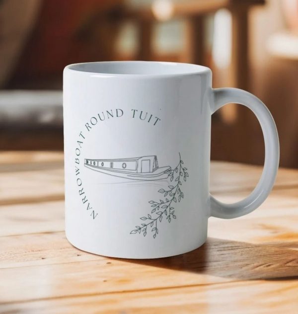 A photo of a white ceramic mug
