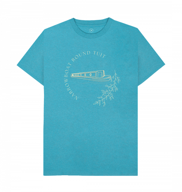 An image of an ocean blue coloured t-shirt