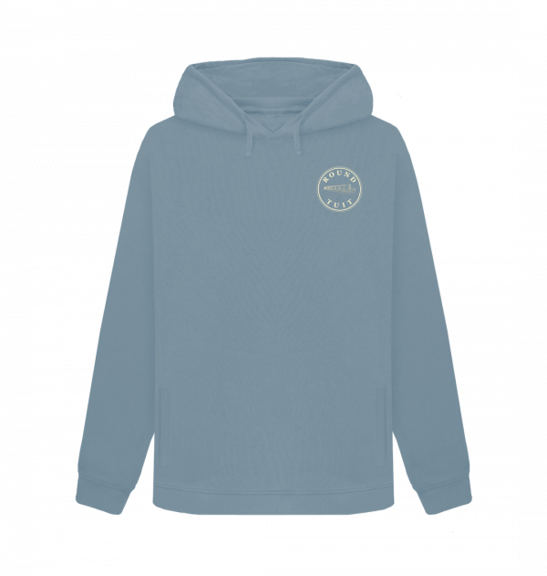 An image of a stone blue coloured hoodie