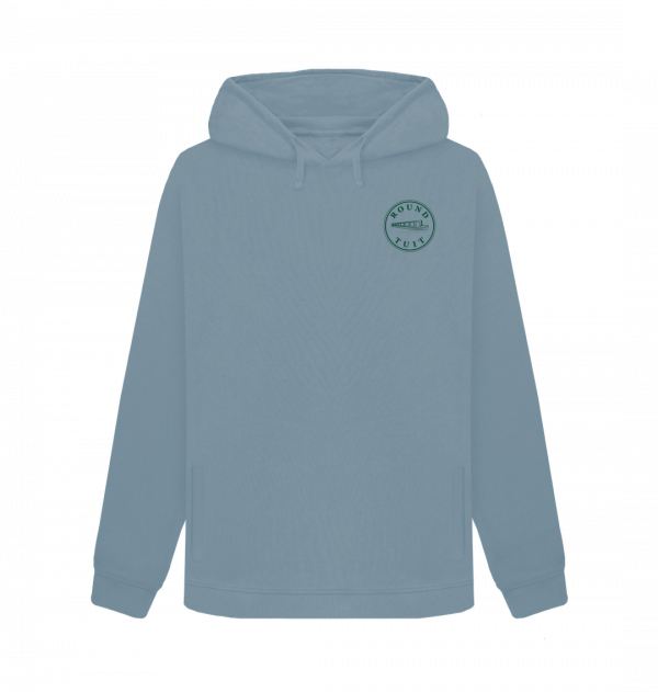An image of a stone blue coloured hoodie