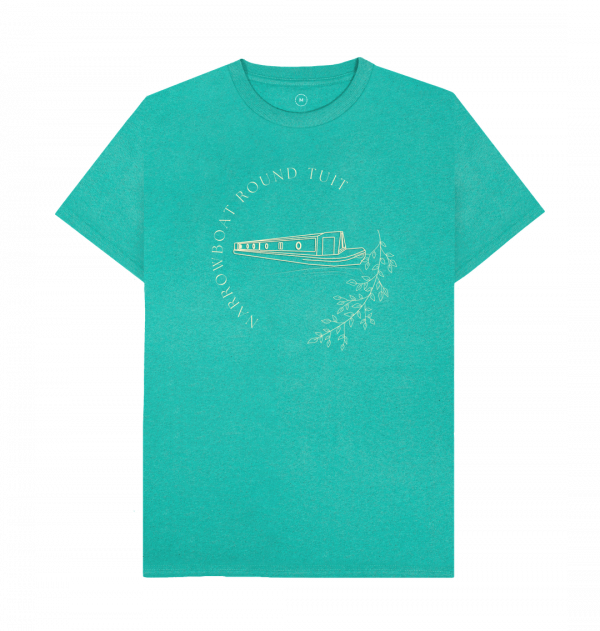 An image of a seagrass green coloured t-shirt