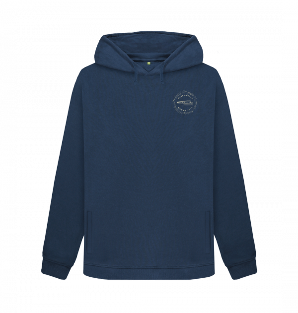 An image of a navy coloured hoodie