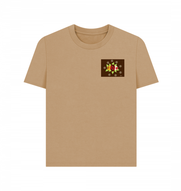 Women's Casual T-shirt: Red Roses and Daisies - Image 5