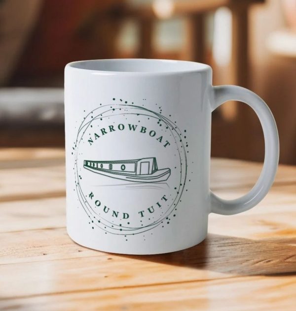 A photo of a white ceramic mug
