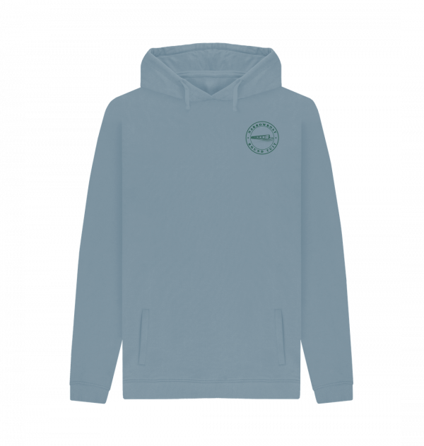 An image of a stone blue coloured hoodie