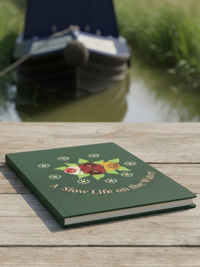 a slow life traditional canal art journal green mockup