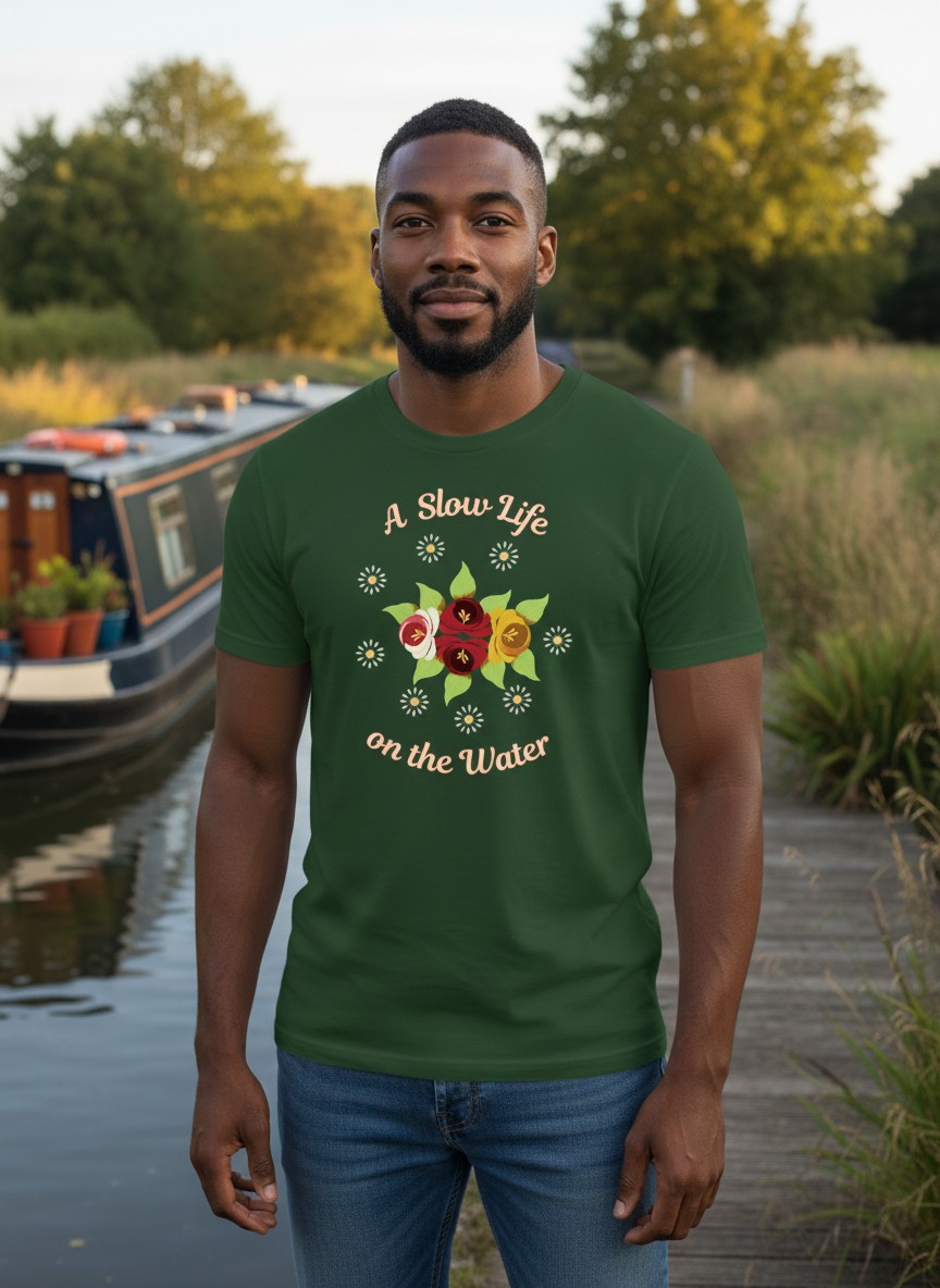A Slow Life - Traditional Canal Art T-Shirt_Mockup 1 A Slow Life - Traditional Canal Art T-Shirt_Mockup 1