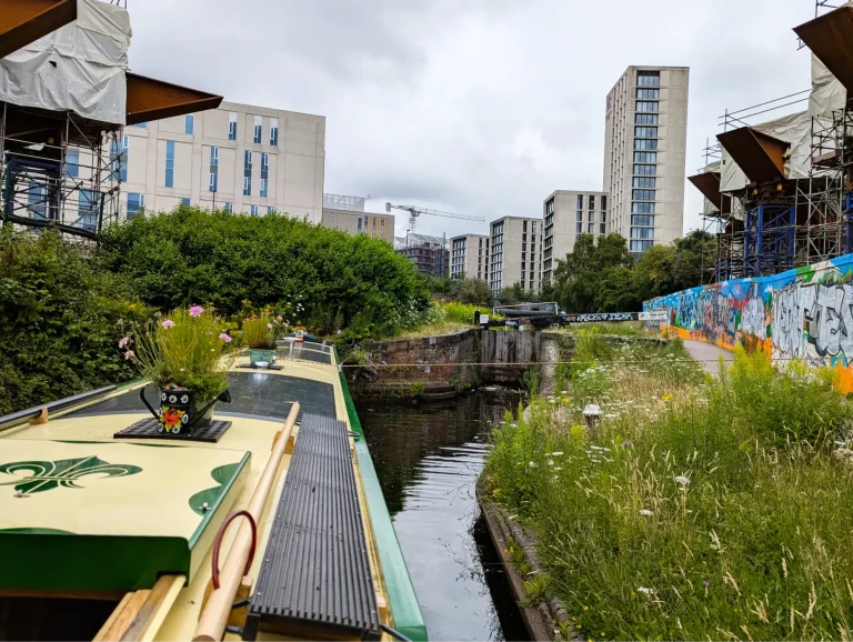 A photo of a canal into Birmingham