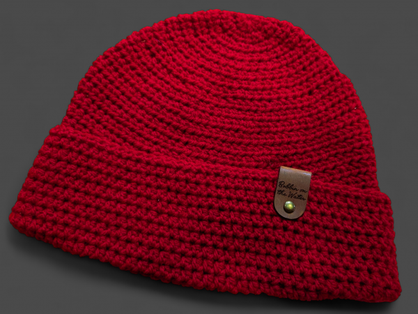 Handmade Unisex Beanie Hat: Rosehip - Image 6