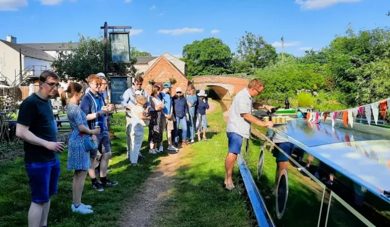 A photo of Narrowboat Rout Tuit being named