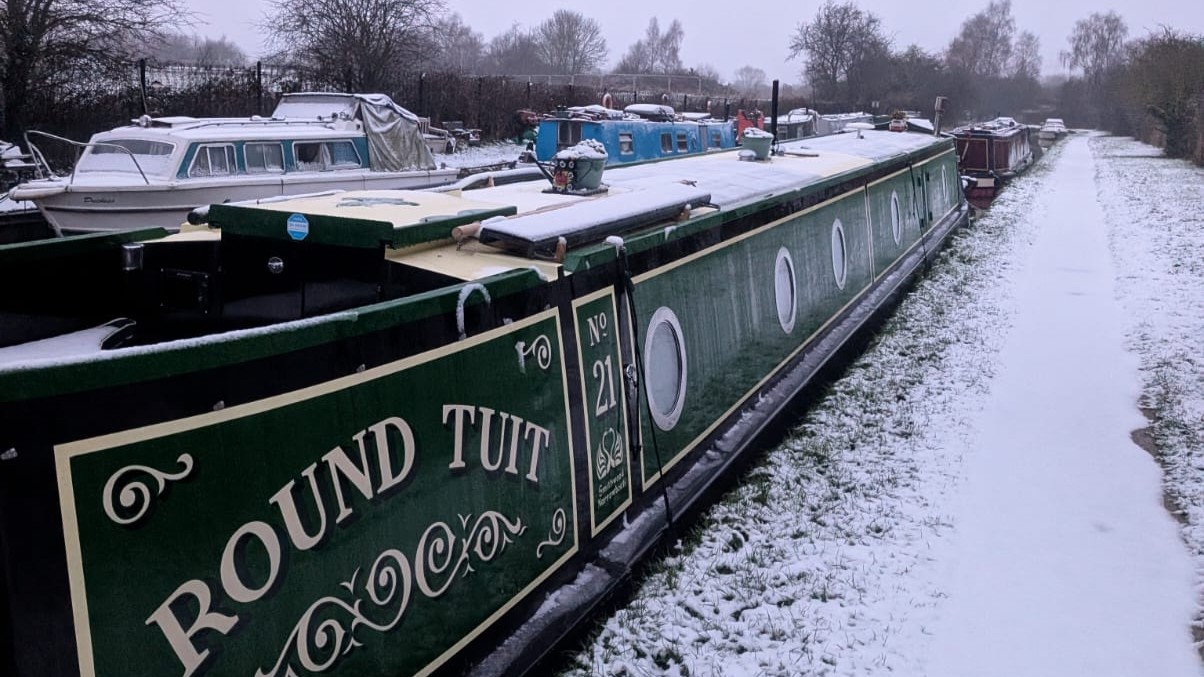 Narrowboat in the Snow