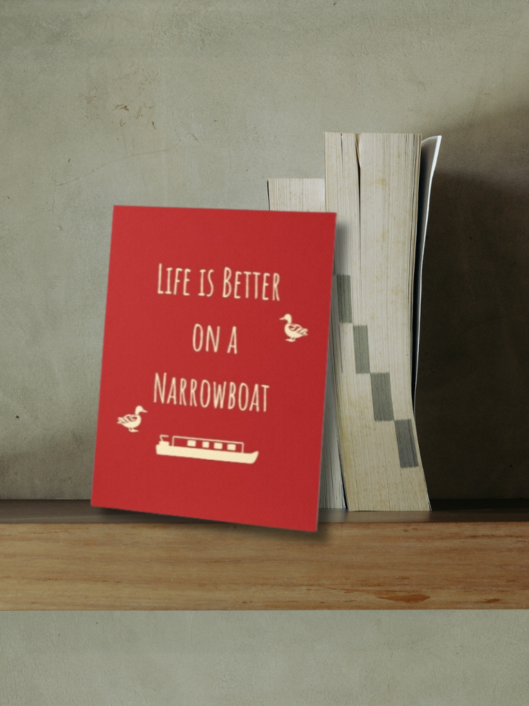 Red and Cream Art Board Print_Narrowboat Life