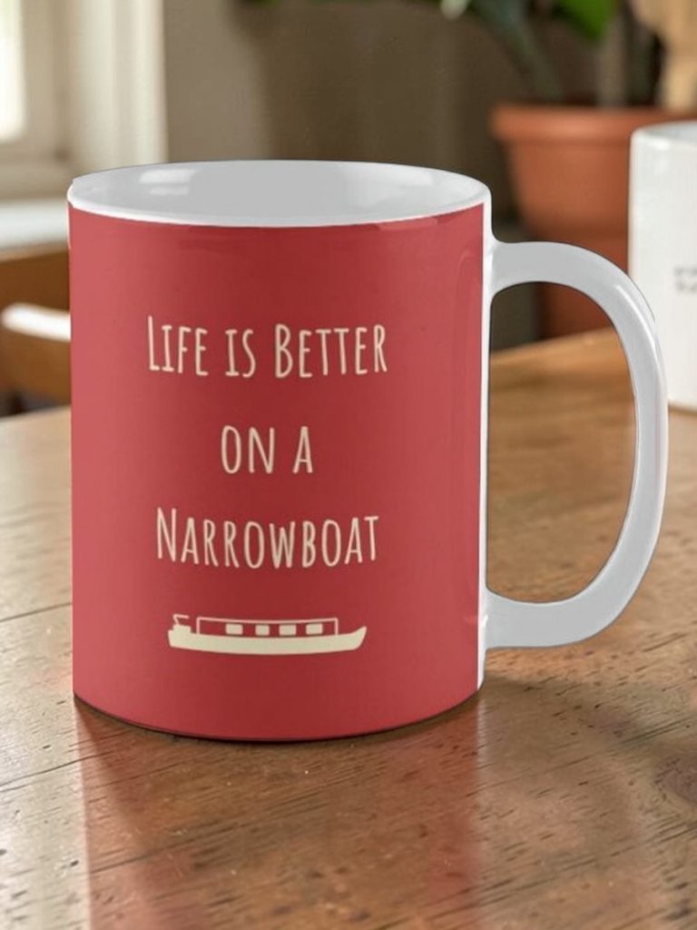 Red and Cream Classic Mug_Narrowboat Life