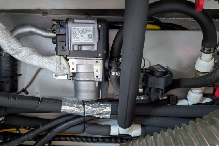 Webasto diesel heater installed on our narrowboat, providing central heating and hot water.