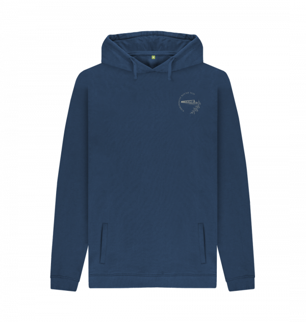 An image of a navy coloured hoodie