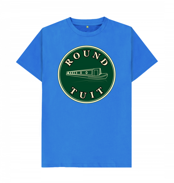 An image of a bright blue t-shirt
