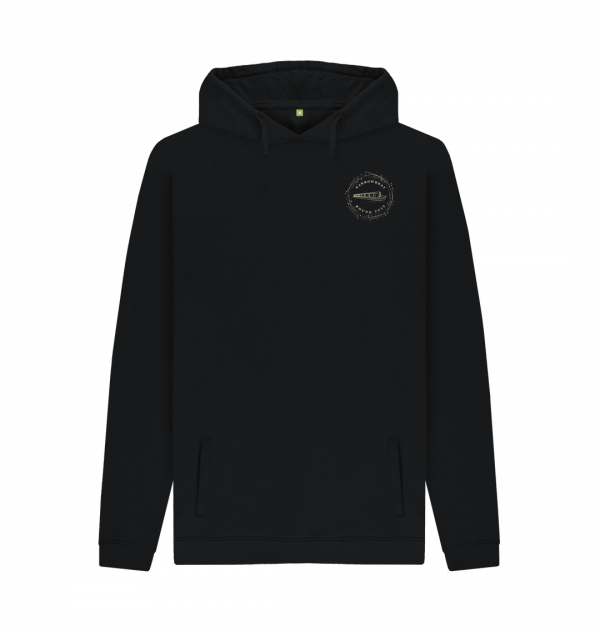An image of a black hoodie