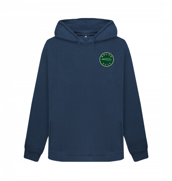 An image of a navy coloured hoodie