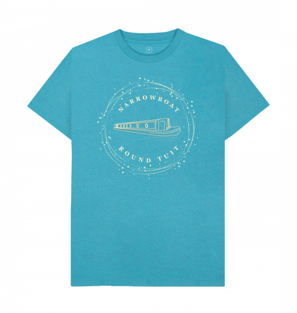 An image of an ocean blue coloured t-shirt