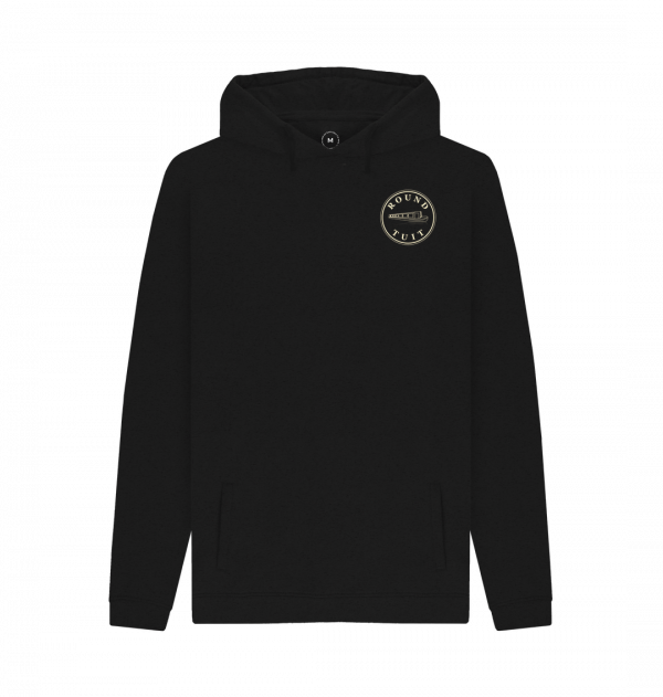 An image of a black hoodie