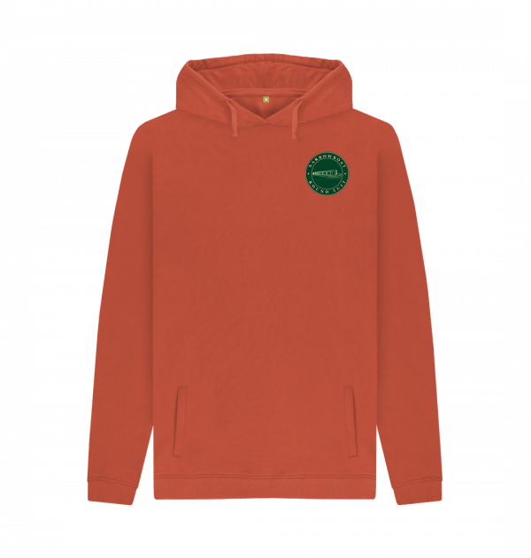 An image of a rust coloured hoodie