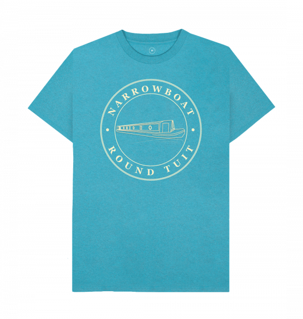 An image of an ocean blue coloured t-shirt