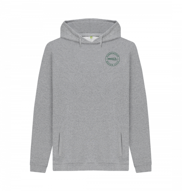 An image of a light heather coloured hoodie