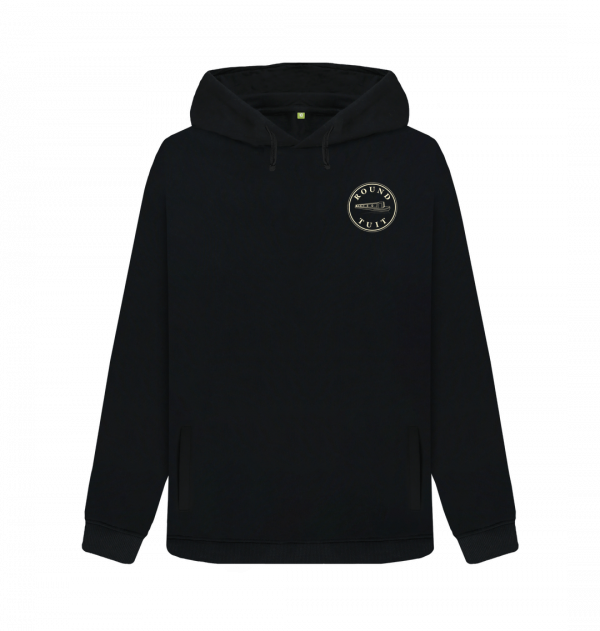An image of a black hoodie