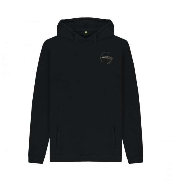 An image of a black hoodie