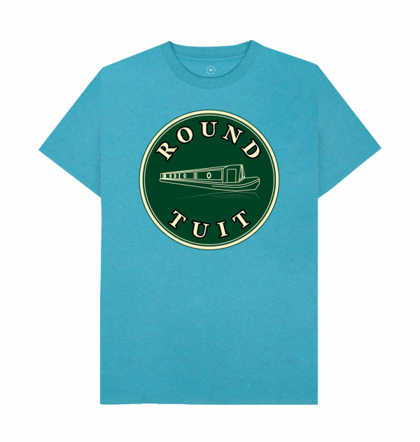An image of an ocean blue coloured t-shirt