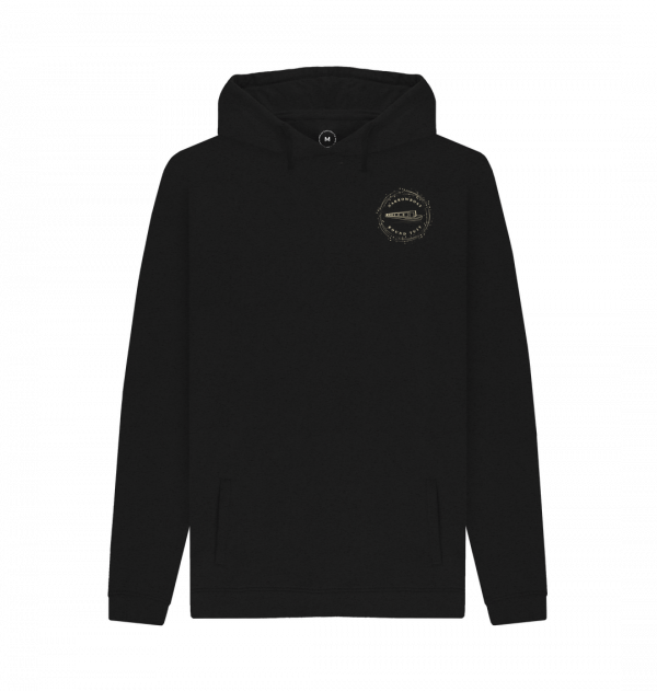 An image of a black hoodie
