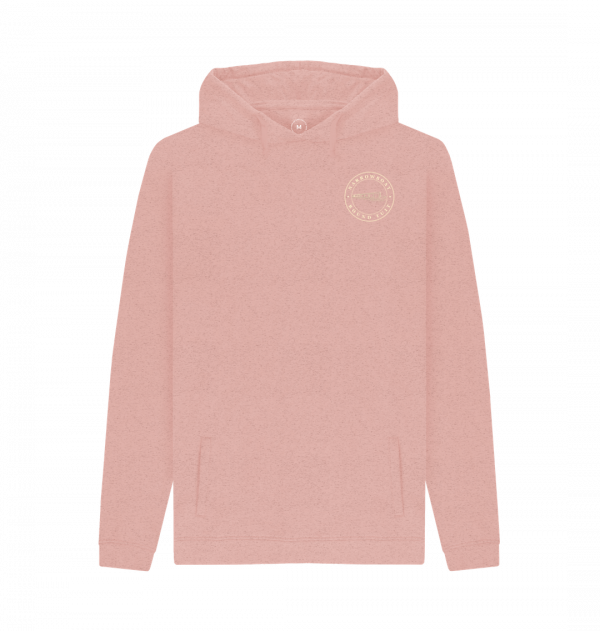 An image of a sunset pink hoodie