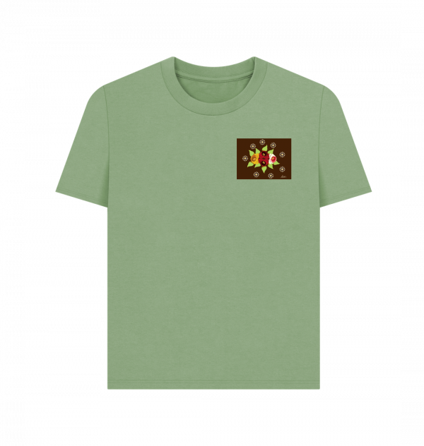 Women's Casual T-shirt: Red Roses and Daisies - Image 3