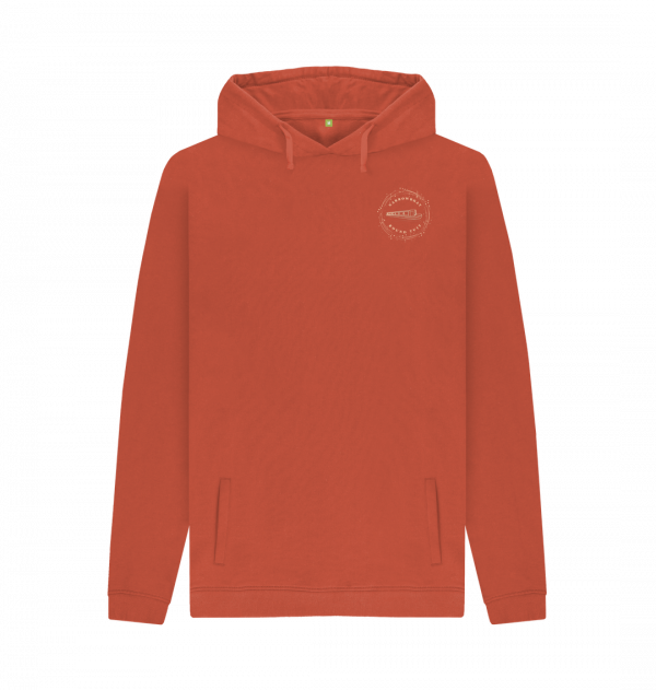 An image of a rust coloured hoodie