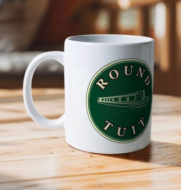 A photo of a white ceramic mug