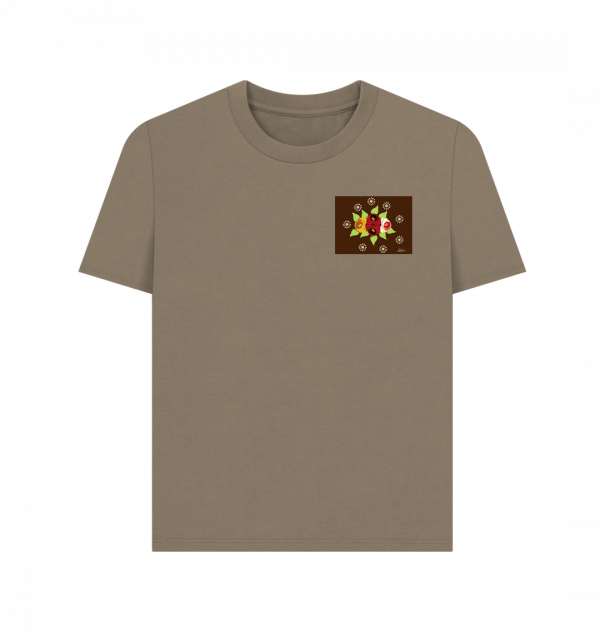 Women's Casual T-shirt: Red Roses and Daisies - Image 4