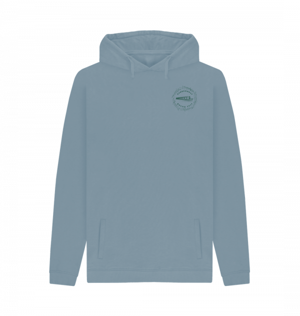 An image of a stone blue coloured hoodie