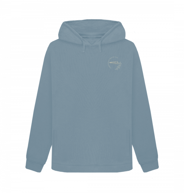 An image of a stone blue coloured hoodie