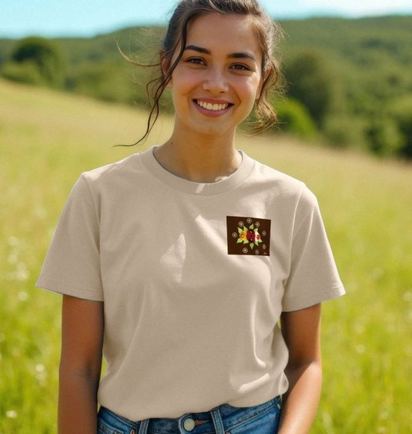 Women's Casual T-shirt: Red Roses and Daisies