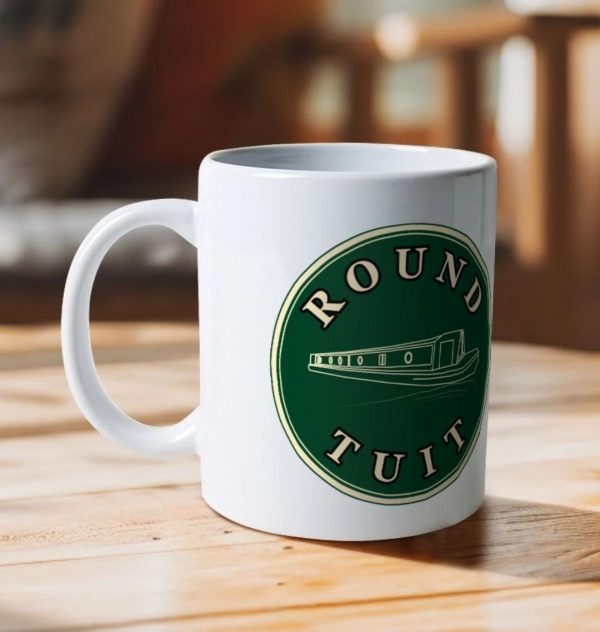 A photo of a white ceramic mug